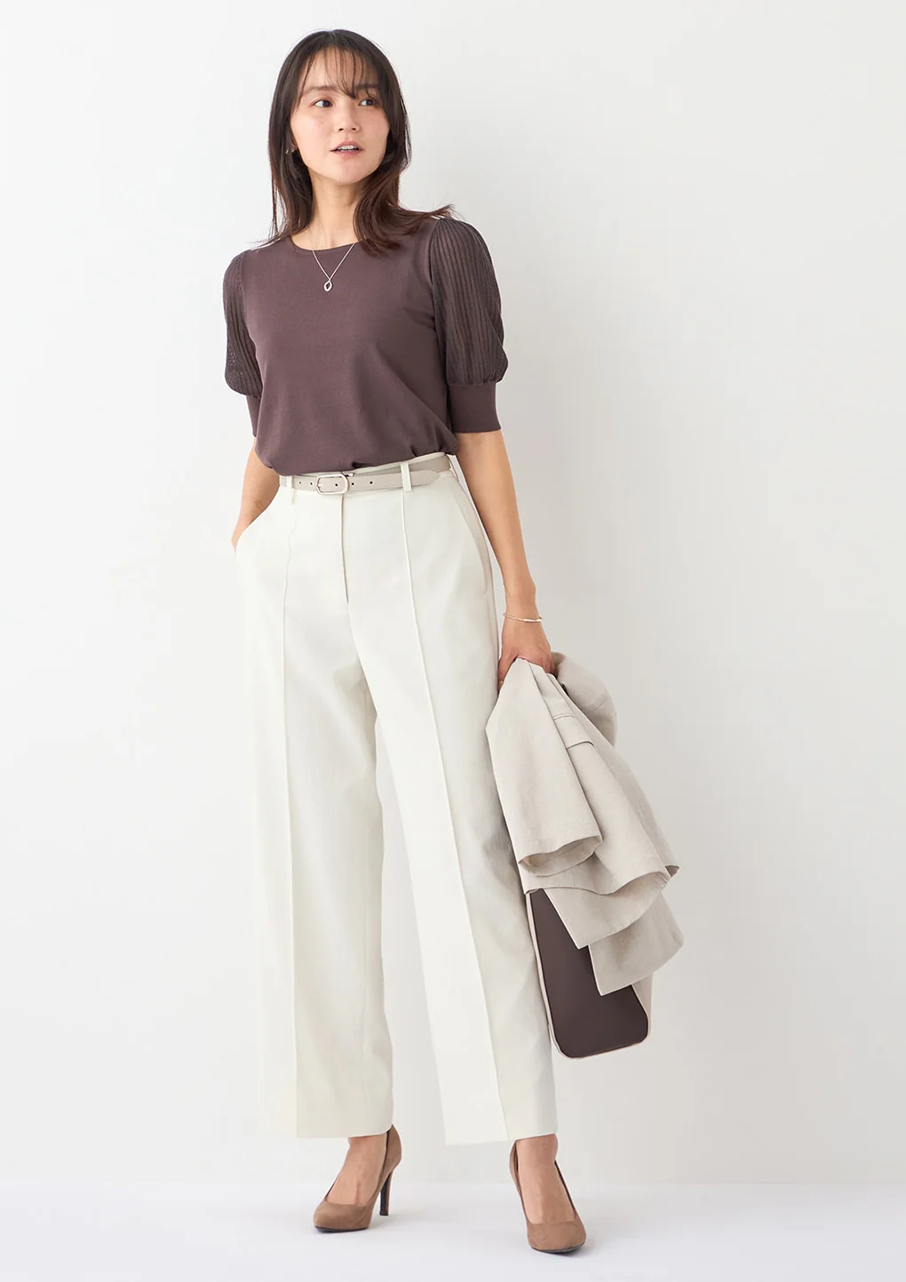Sheer Sleeve Knit Top - Image 26
